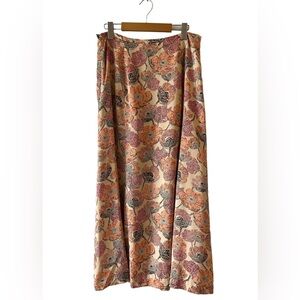 Talbots 100% Silk Maxi Skirt Floral